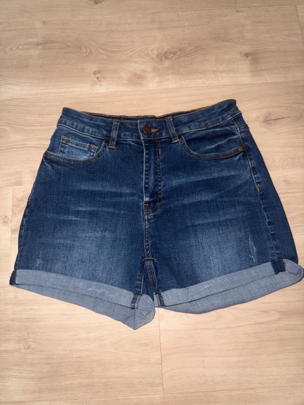 Fashion Nova Women’s Dark Blue Denim Shorts